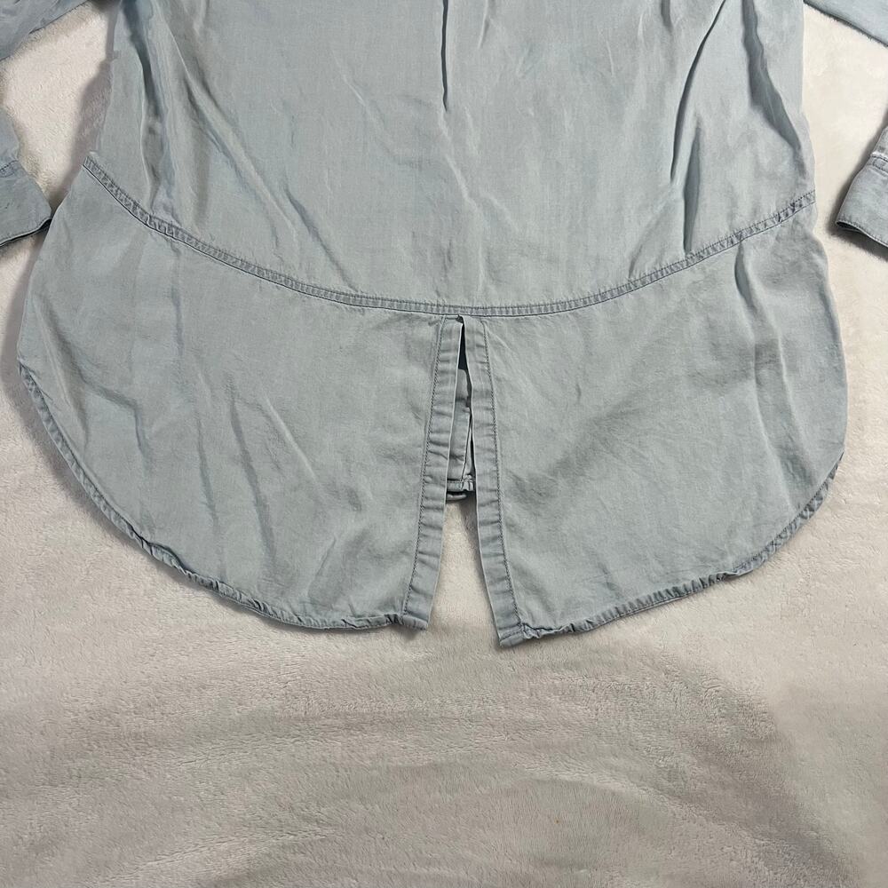 Per Se Women's Tencel Button Up Shirt w/ Split Back Size XL Tunic Lightweight - Picture 6 of 11